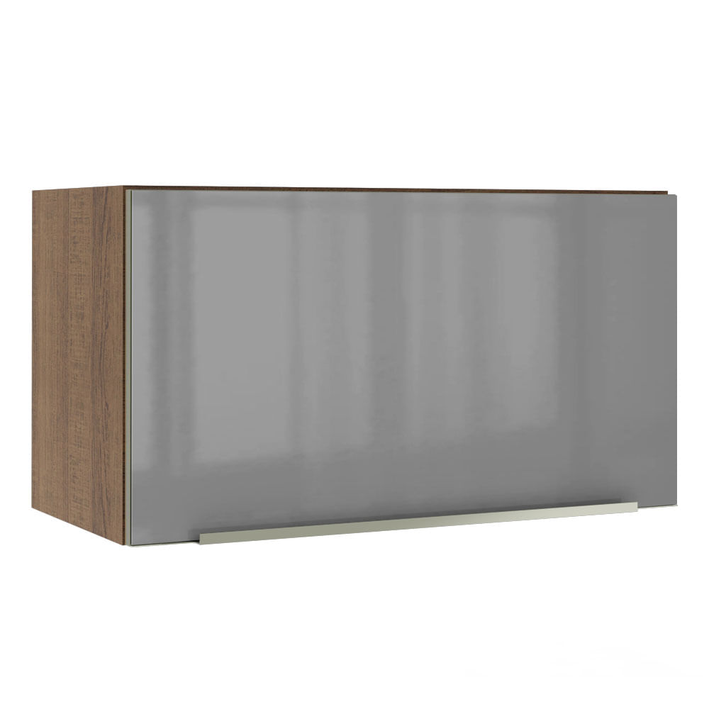 Image of Armário Aéreo Madesa Lux 60 cm 1 Porta Basculante Rustic/Cinza